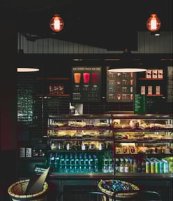 An image of a starbucks store showing a seasonal menu- one of the contributing factors to Starbuck's strong brand equity.